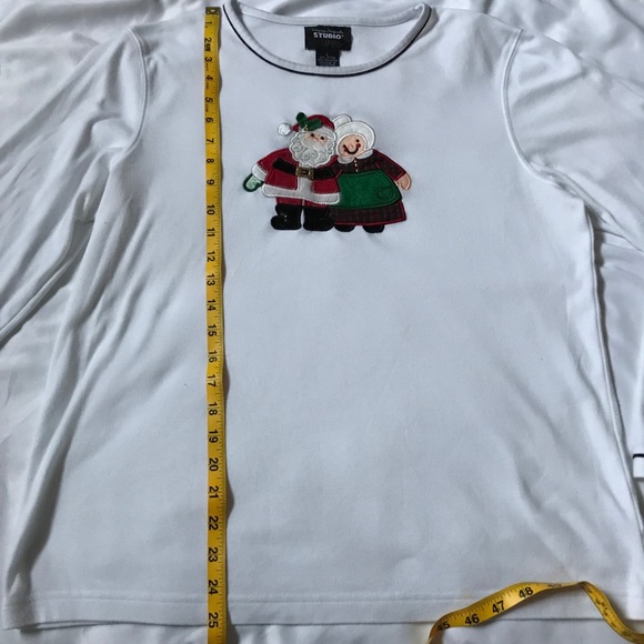 Designers Originals Studio Joy White Christmas Long Sleeves T-shirt Size Large - Picture 3 of 8